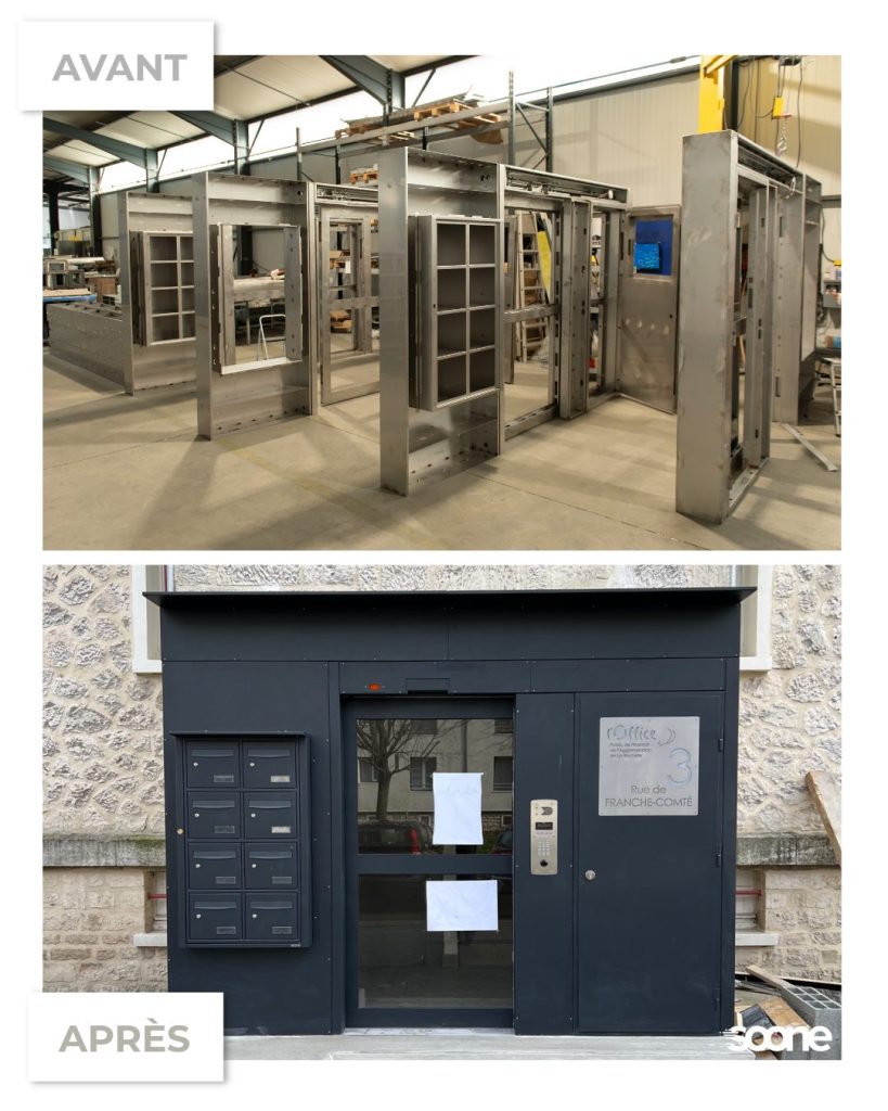 porte motorisée coulissante rénovation PMC1101 Soone